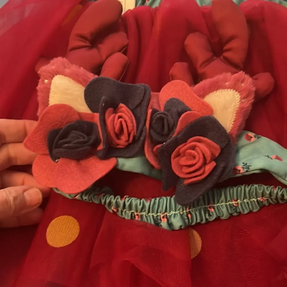 Girls Matilda Jane Tulle Skirt and reindeer headband with boot caps